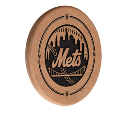 MLB's New York Mets Laser Engraved Logo Wooden Sign from Holland Bar Stool Co.