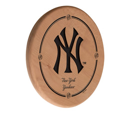MLB's New York Yankees Laser Engraved Logo Wooden Sign from Holland Bar Stool Co.