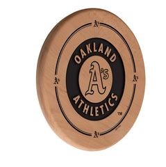 MLB's Oakland Athletics Laser Engraved Logo Wooden Sign from Holland Bar Stool Co.