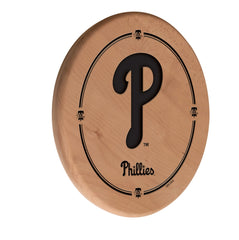 MLB's Philadelphia Phillies Laser Engraved Logo Wooden Sign from Holland Bar Stool Co.