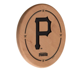 MLB's Pittsburgh Pirates Laser Engraved Logo Wooden Sign from Holland Bar Stool Co.
