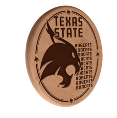 Texas State University Bobcats Laser Engraved Wood Sign
